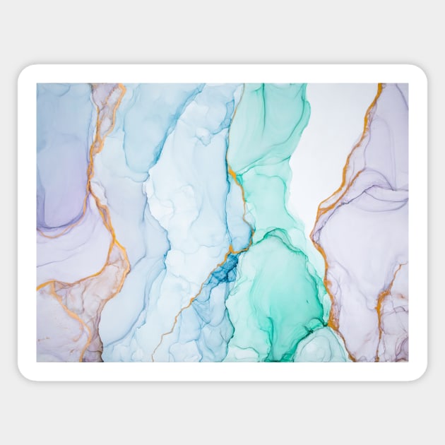 Abstract painting colorful liquid alcohol ink. Abstract artwork made with translucent ink colors. Sticker by MariDein